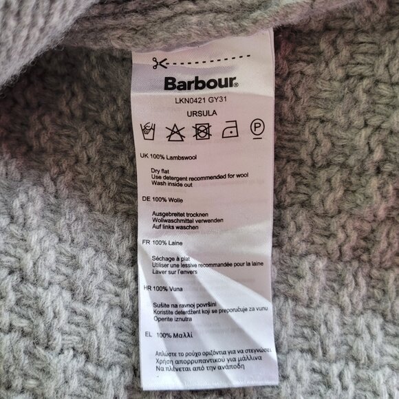 Barbour Ursula Grey 100% Lambswool Cozy British Heritage Knit Sweater - Picture 9 of 11